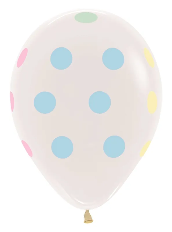 Palloncini a pois pastello trasparenti da 30 cm 25 pezzi