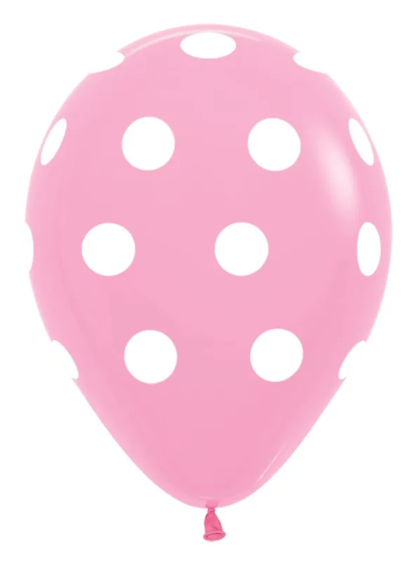 Palloncini a pois rosa 30cm 25pz