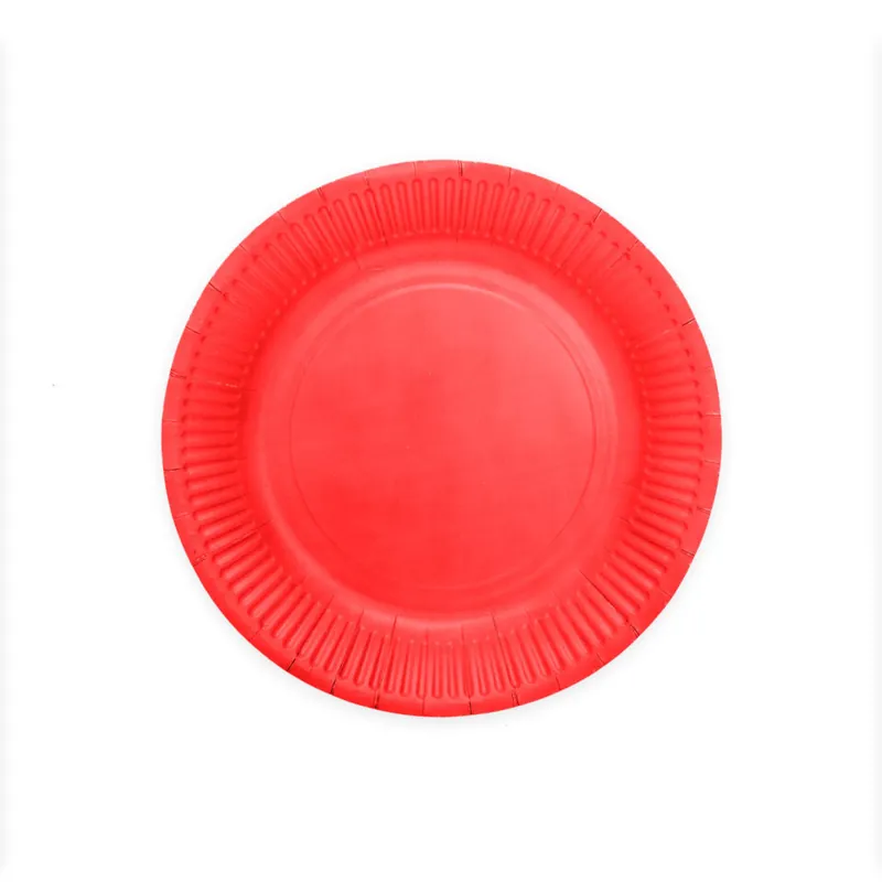 Piatti rossi di carta 23cm 16pz