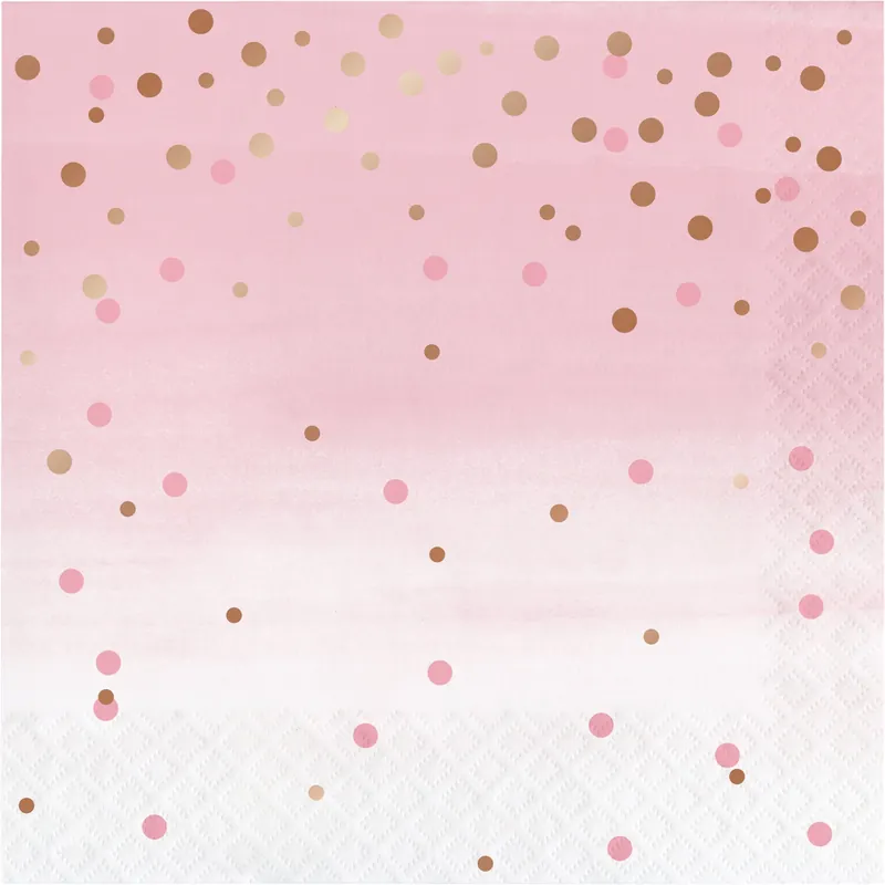 Tovaglioli rosa a pois 33cm 16pz