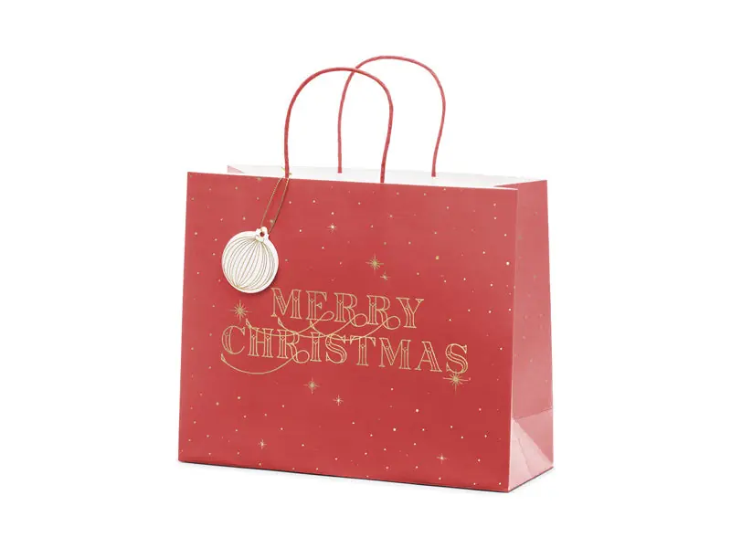 Sacchetto regalo Merry Christmas Red 32,5 cm